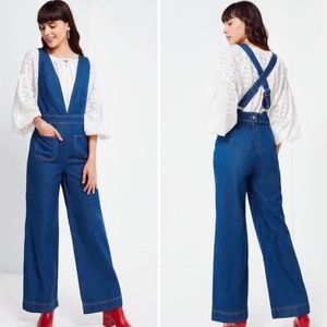 urban outfitters blue denim jumpsuit